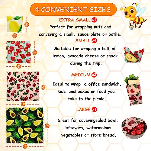 Reusable Beeswax Wrap – Best Premium Eco-Friendly Food Storage (11 Pack) - Image 5