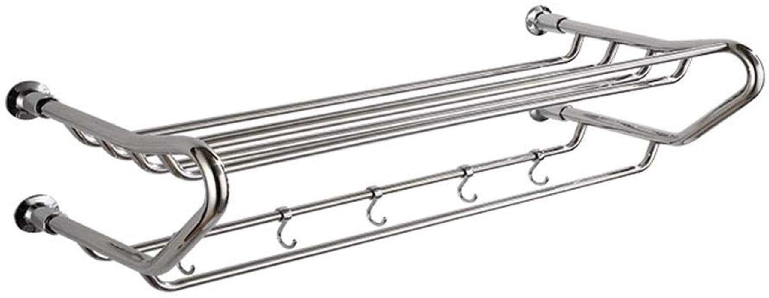 Porte-serviettes mural double en acier inoxydable de 50 cm pour salle de bain élégante