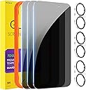PEHAEL 3+3 Pack for iPhone 17 Privacy Screen Protector with Camera Lens Protector Full Coverage Anti-Spy Tempered Glass Film 9H Hardness Easy Installation Bubble Free [6.3 inch]