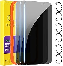 PEHAEL 3+3 Pack for iPhone 17 Privacy Screen Protector with Camera Lens Protector Full Coverage Anti-Spy Tempered Glass Film 9H Hardness Easy Installation Bubble Free [6.3 inch]