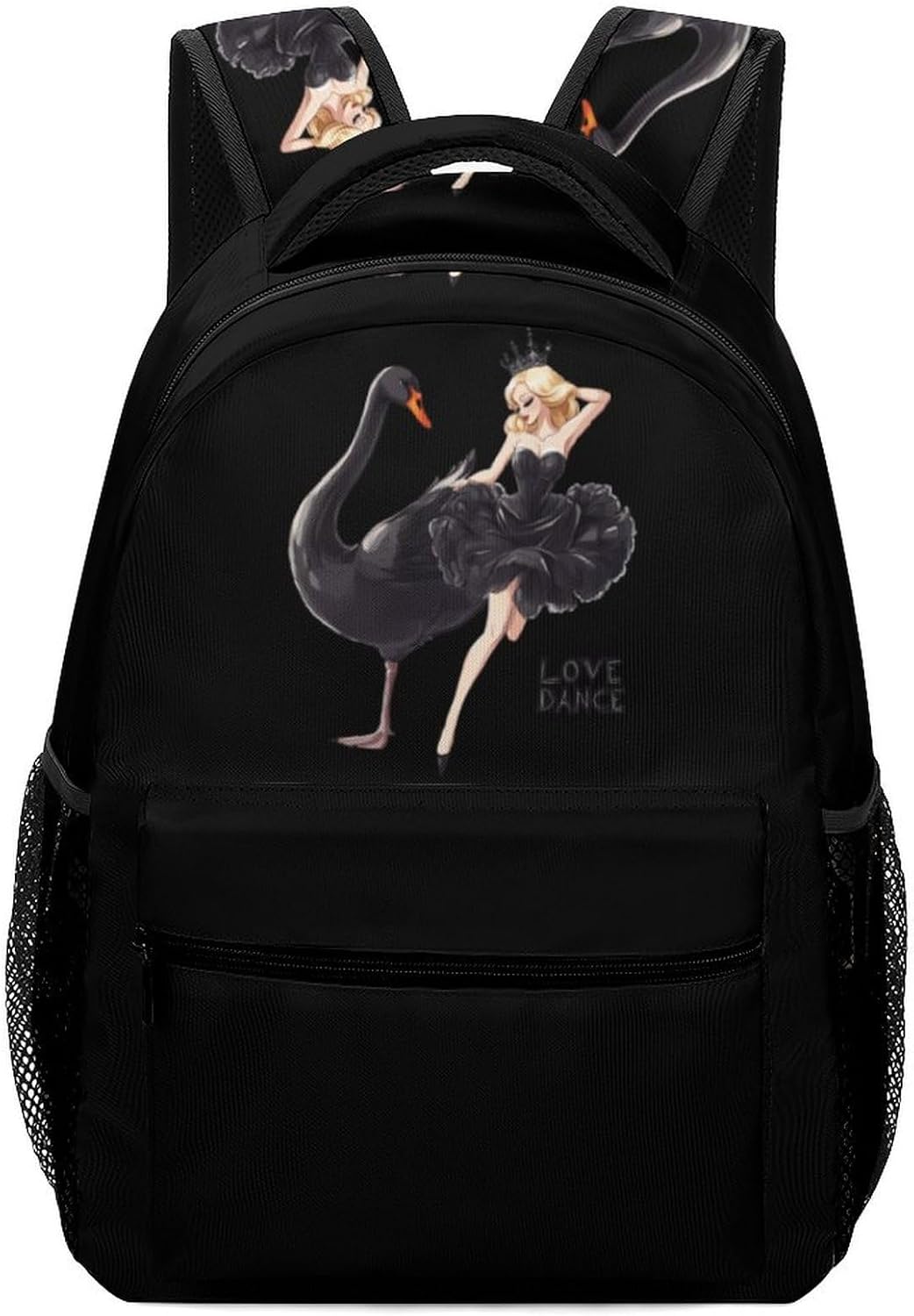 Ballerina Women With Black Swan Laptop Backpack Lightweight Travel Daypack Shoulder Bag for Men Women