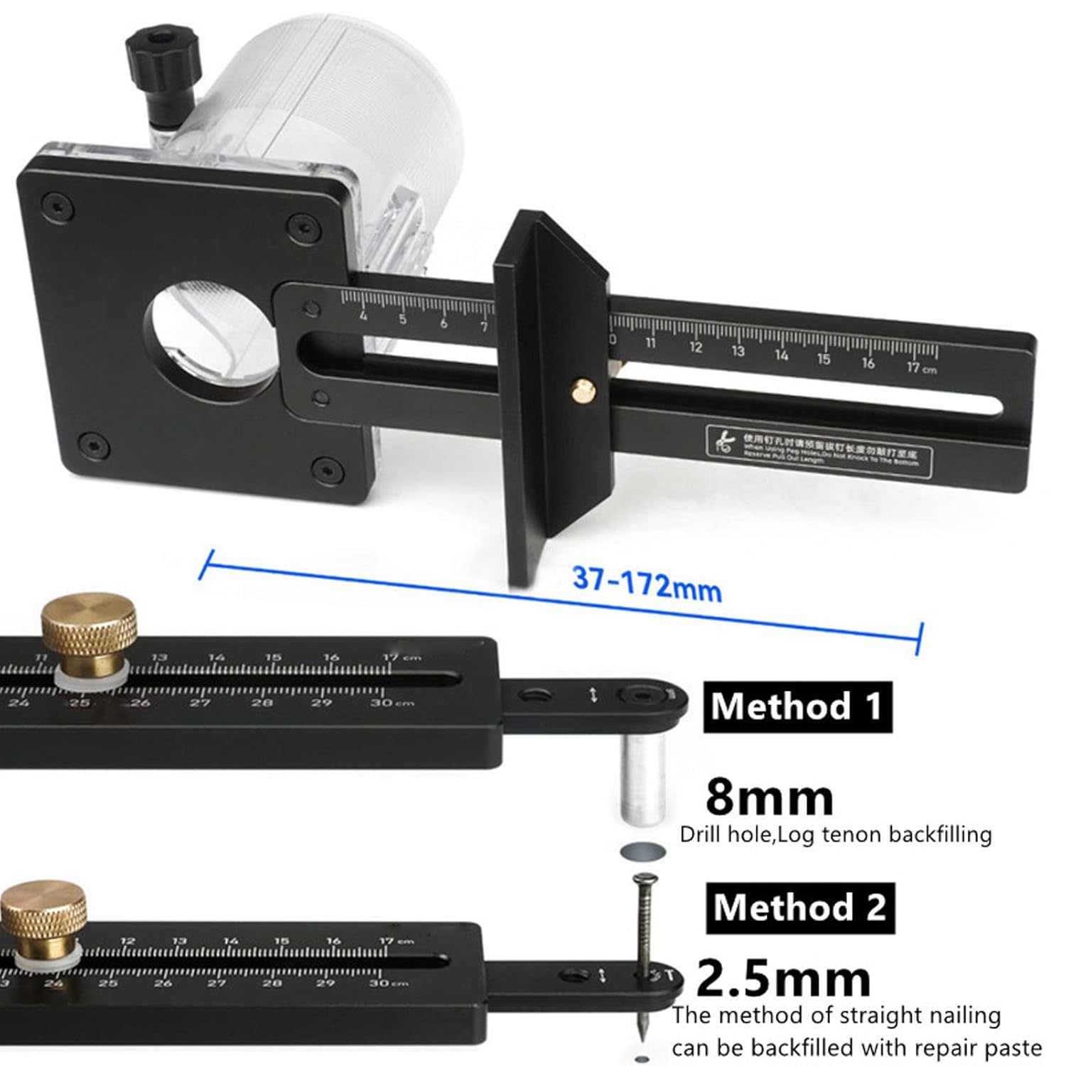 Wood Trimmer Router Base CNC Aluminum 8mm Pin 2.5mm Nail Holes Milling Circle Slotting Base 65mm Dia Trimmer Wood Router