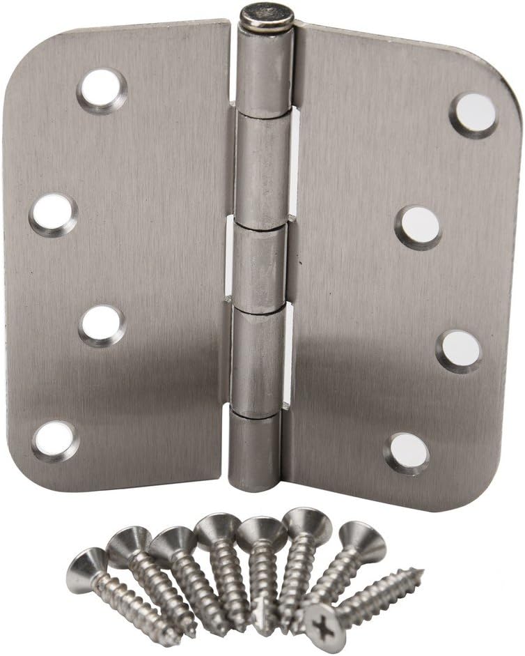 61974 4" 5/8" Radius Corner SN Satin Nickel Steel Door Hinge (Pack of 100)