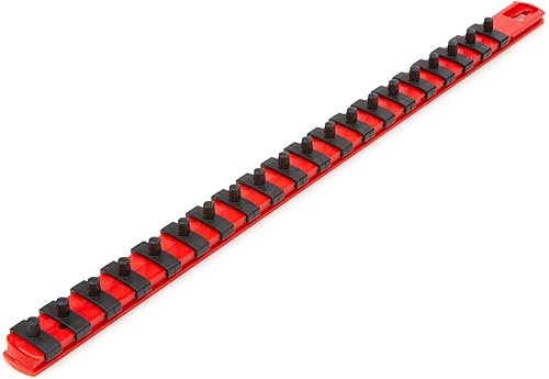 TEKTON OSR03120 - Riel de enchufe de 14 pulgadas x 18 pulgadas 20 clips rojo  Fabricado en Estados Unidos