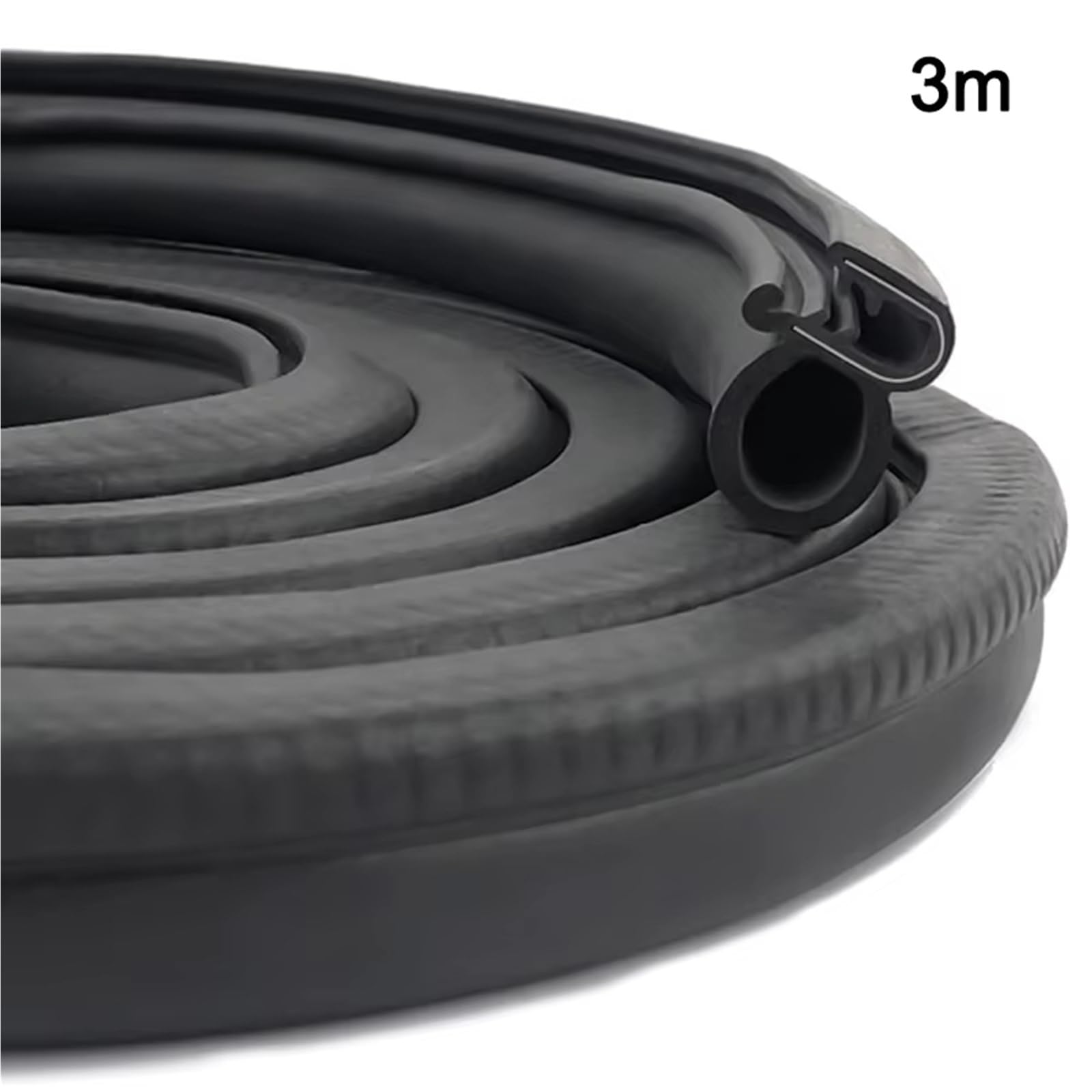 Strisce di Tenuta in Gomma per Auto, Portiere, Barche, casa, sigillanti in Gomma, Striscia di Tenuta insonorizzante Universale da 3 Metri con bulbo Laterale in PVC