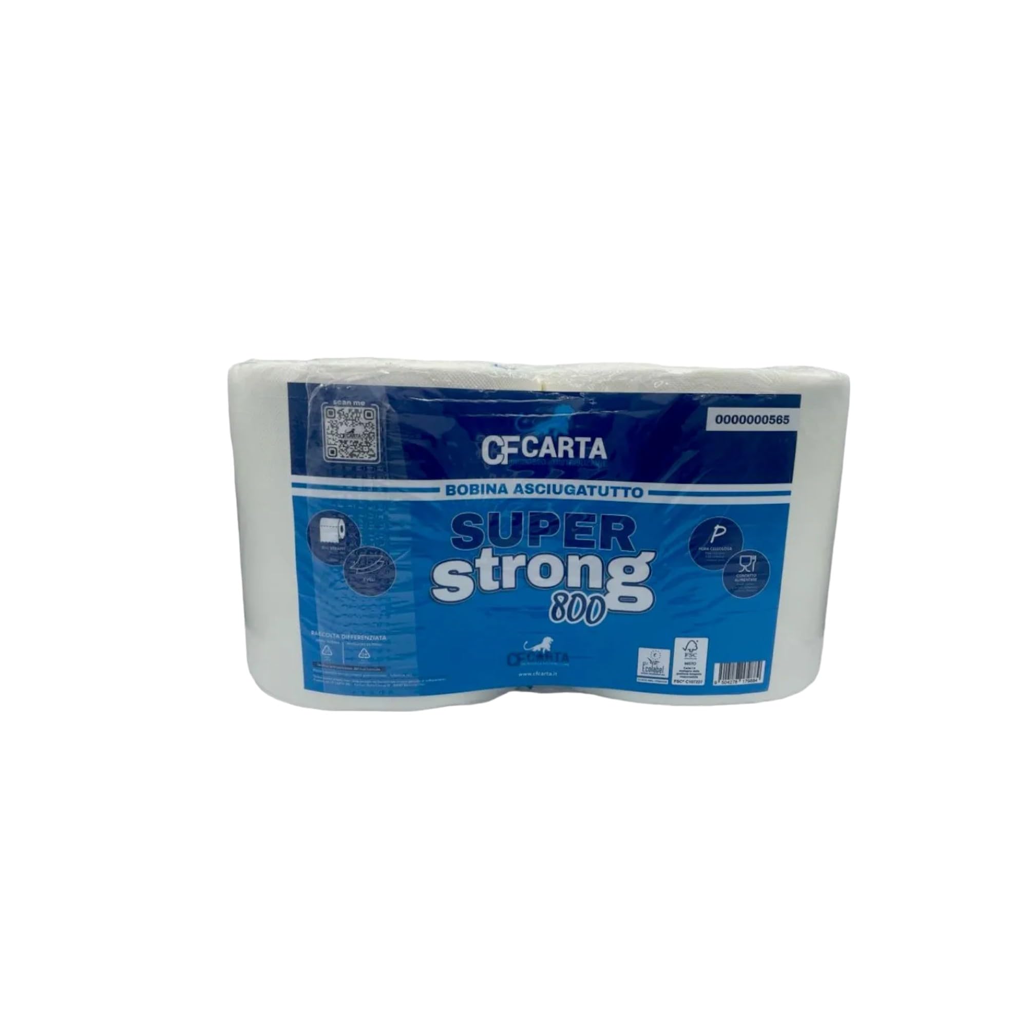 2 rotoloni asciugatutto SuperStrong 800 2veli micro incollati 800 strappi CF CARTA