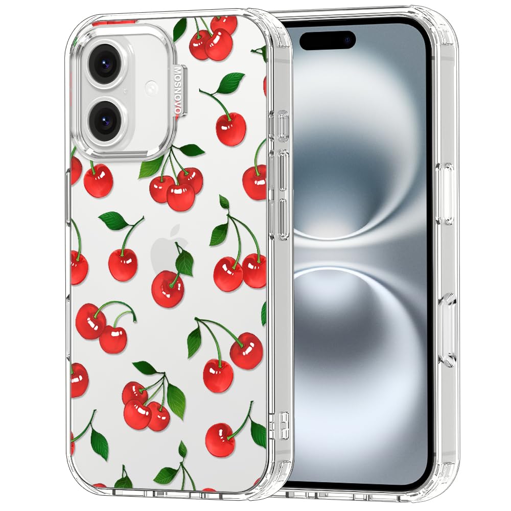 MOSNOVO Case for iPhone 16 Plus, [Buffertech 6.6ft Military-Grade Drop Protection] [Anti Peel Off Tech] Clear TPU Bumper Phone Case Cover Design -