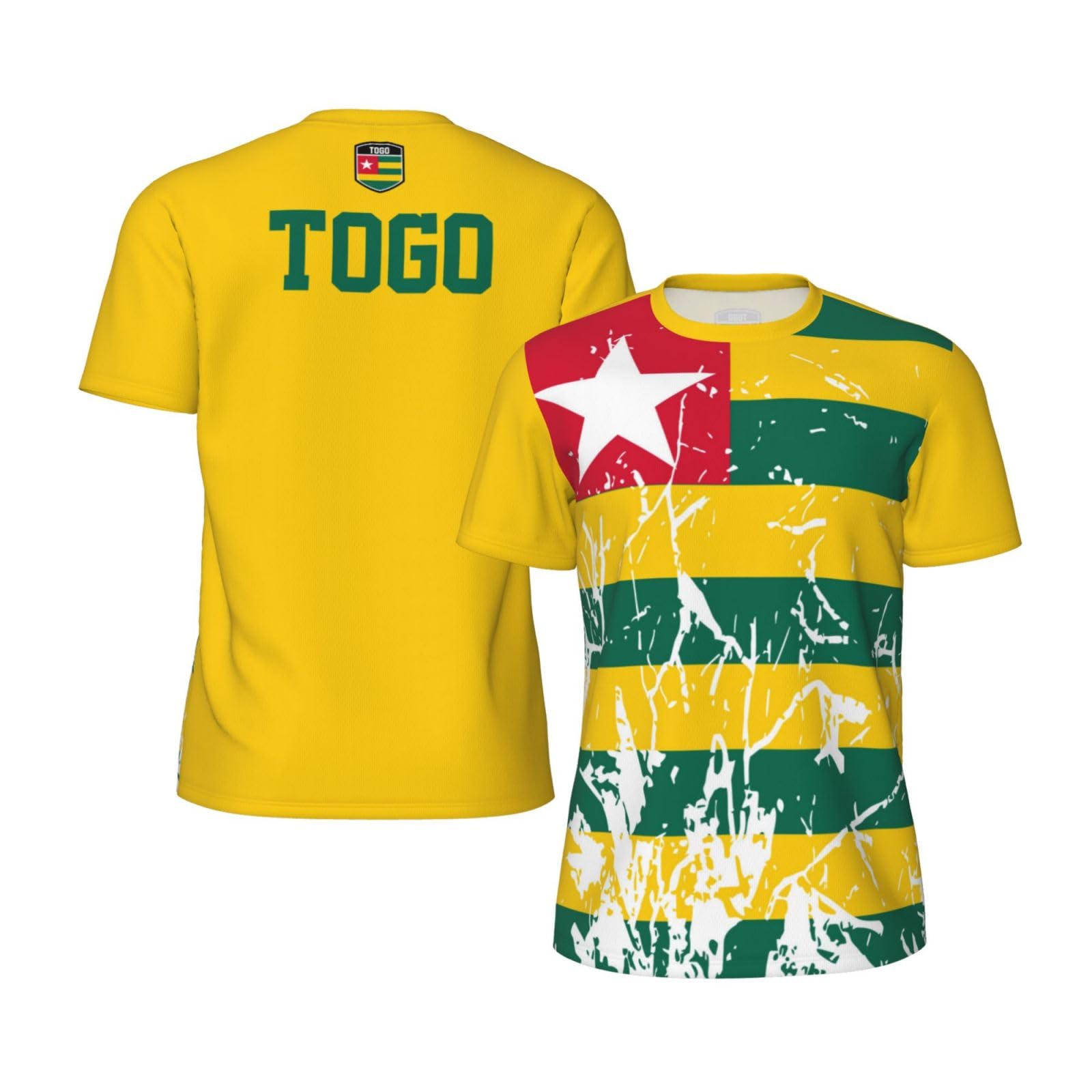 DABOYOZHZH Togo Flag Grain (2) Sports Jersey Mesh T-Shirt 3D Print for Running Cycling Soccer Tennis Fitness Climbing Shirts