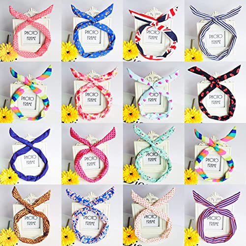 Lovef Pretty Cute 10Pcs Rabbit Bunny Ear Girl Hair Headband Scarf Diy Wire Band Bow Head Wrap Assorted Colors #TOP1