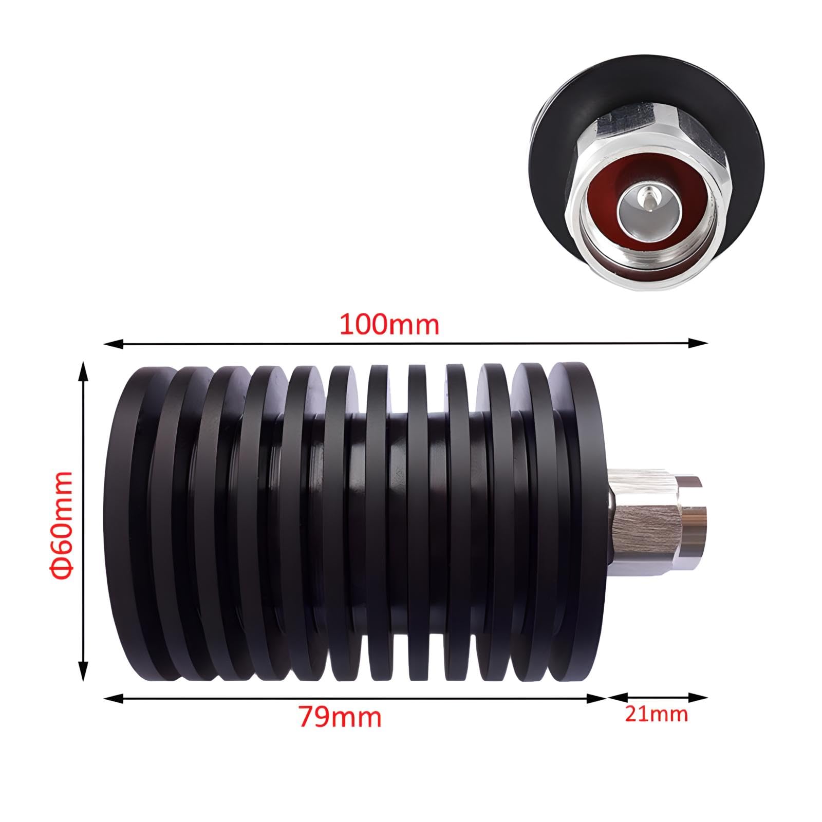 BECEN 100W N-Type Dummylast, 50 ohm DC~3GHz RF Dummy Load für Funkamateur und Labortests | 100W N Male Dummylast DC~to 3GHz 50 Ohm low VSWR Microwave Components für Funkamateur, Electrical Testing Equipment