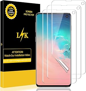 LK [3 Pack] Protector de Pantalla para Samsung Galaxy S10,[Cobertura Total] [Sin Burbujas] HD Film Flexible Transparente con garant?a de reemplazo de por Vida para Samsung Galaxy S10