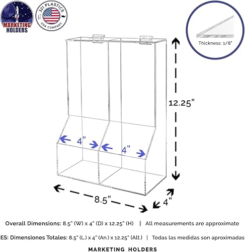 Vista 21 de Marketing Holders Contenedores apilables para dulces, 3 unidades, pequeños, medianos y grandes, con tapa con bisagras para aderezos de helado
