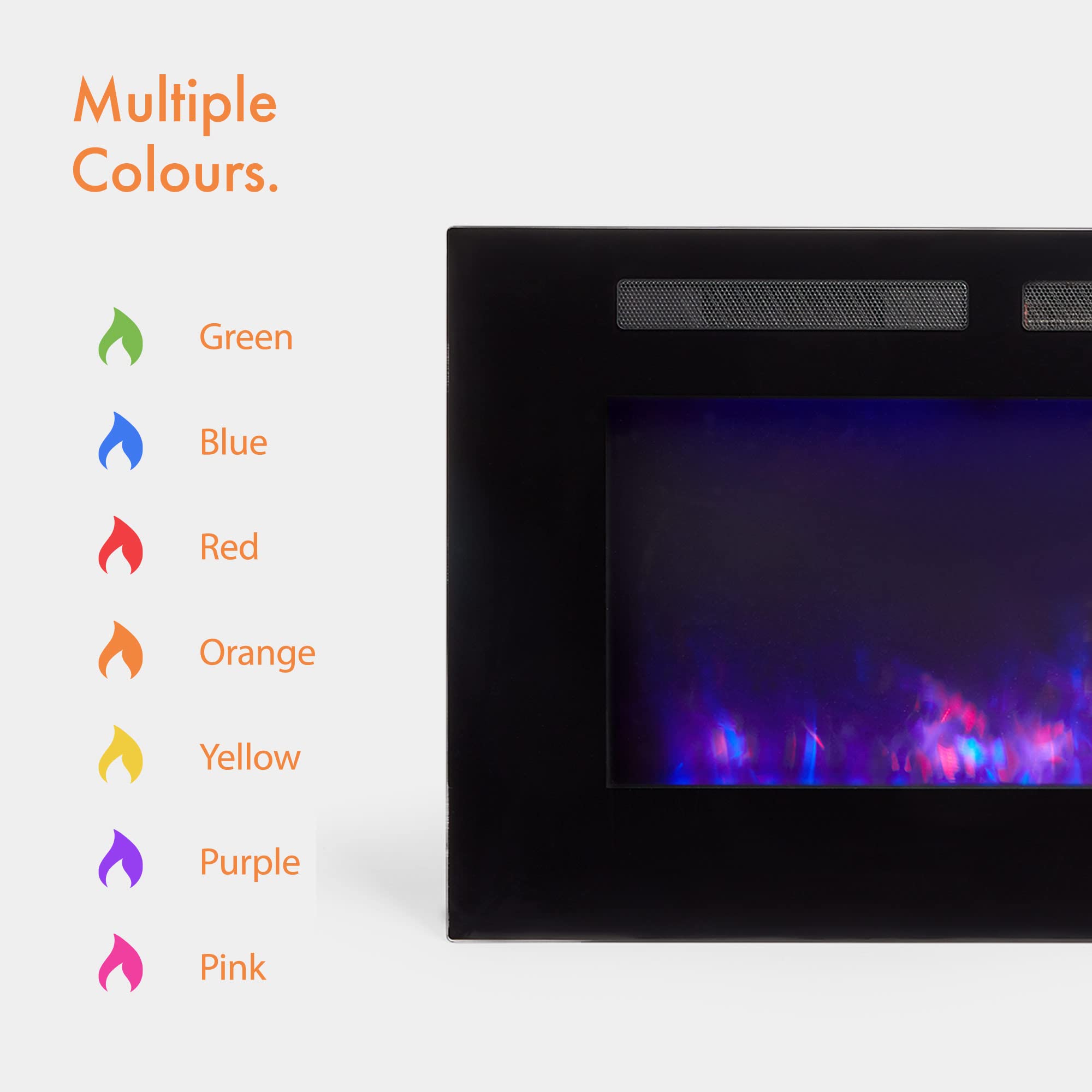 Buy VonHaus Electric Wall Mount Fireplace 1900W 42” Wall Mounted