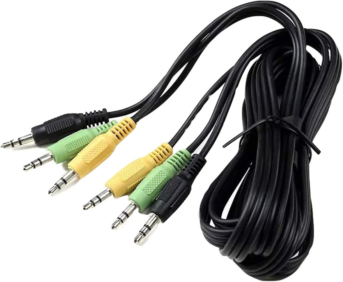 Replacement 3.5mm 1/8" TRS Stereo 3 to 3 Mini Jack Color Coded Audio Cable Compatible with Logitech 5.1 Channel Computer Speakers z-5500, z-5450, z-5400, z-5300, z-906, z-680, x540 etc. 5FT