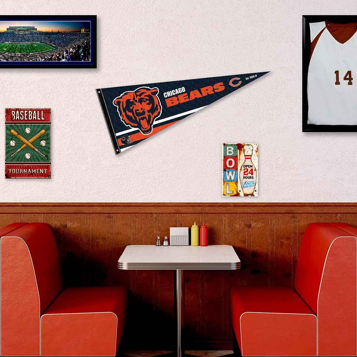 Chicago Bears Pennant Banner and Wall Tack Pads