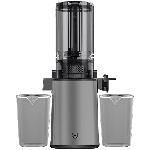 Masticating Juicer Machines, 350W Slow Cold Press Juicer with 5.3" Feeding Chute, High Juice Yield Juicer for Fruits and Vegetables, Easy to Clean3