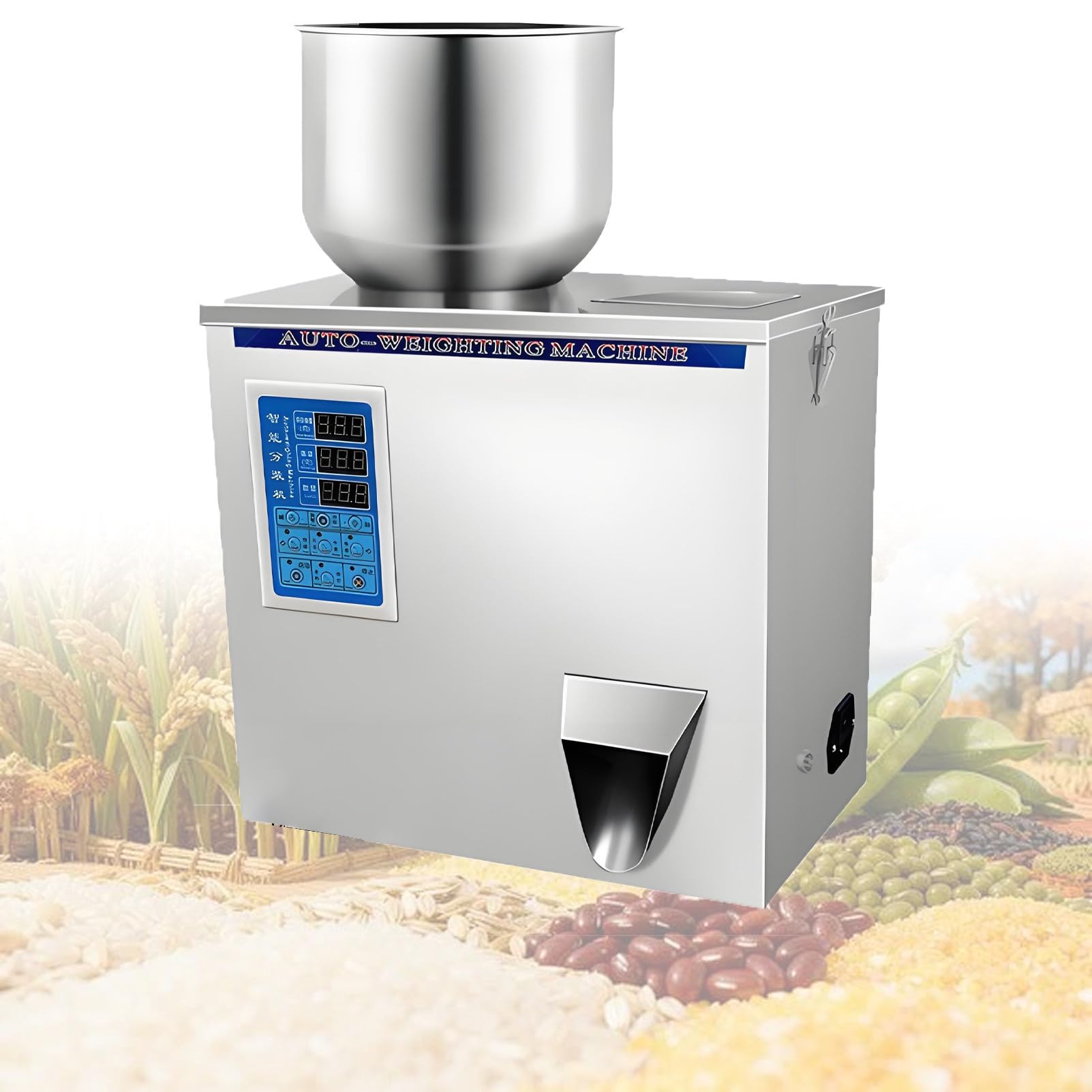 Ofyphth 1-500g Powder Filling Machine, Automatic Particle Powder Filling Machine, with ±0.2g Accuracy, Hands-Free Infrared/Foot Pedal Control, for Powder Grain Seed. 200g