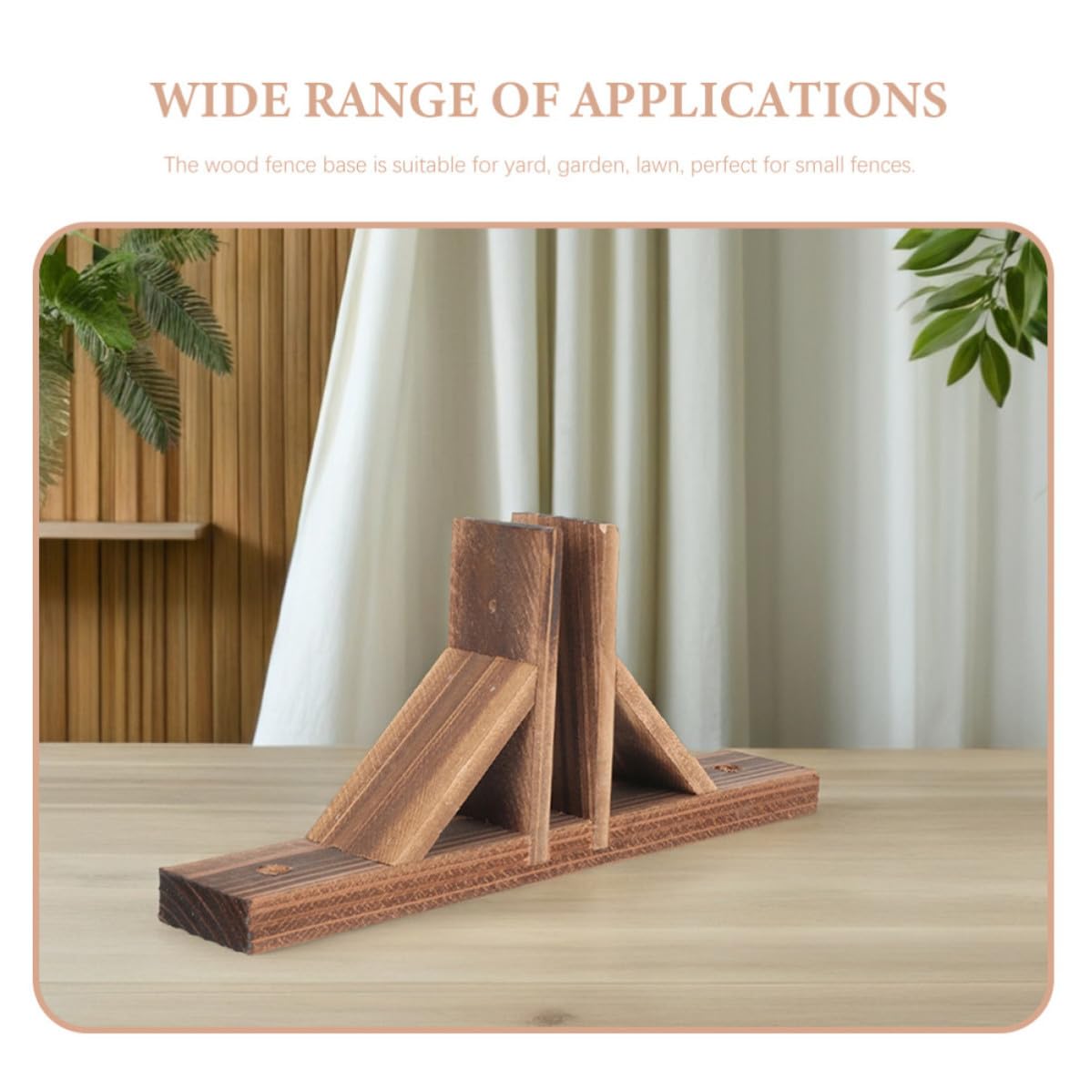 Bases para Vallas de Madera Maciza 4 Piezas Color Natural, Soporte Resistente para Cercas Pequeñas de Jardín, Accesorio Práctico para Sujeción y Base Antideslizante, Adecuado
