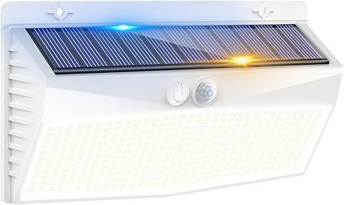 Miniatura 23 de 2 paquetes de 368 luces LED con sensor de movimiento solar para exteriores, luces solares para cercas con 3 modos de iluminación, luces de seguridad