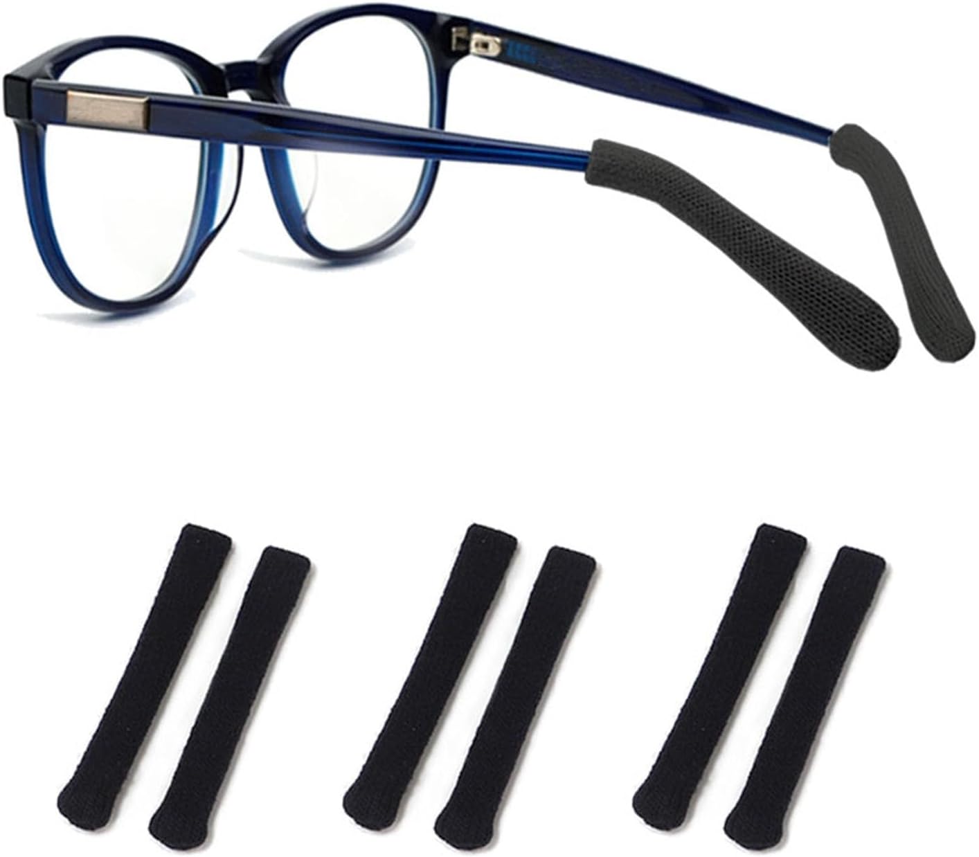 Yauende Soft Knitting Cotton Glasses Ear Cushions - Non-Slip Temple Tips Sleeves for All-Day Comfort & Stability