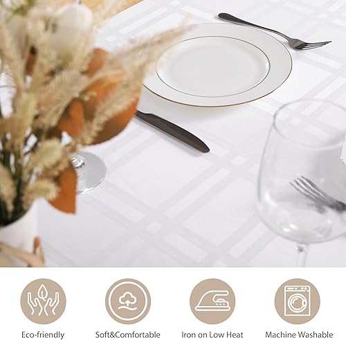 Miniatura 63 de JUCFHY - Mantel rectangular marroquí de tela jacquard a prueba de derrames y resistente al agua y al aceite, mantel decorativo para uso exterior e