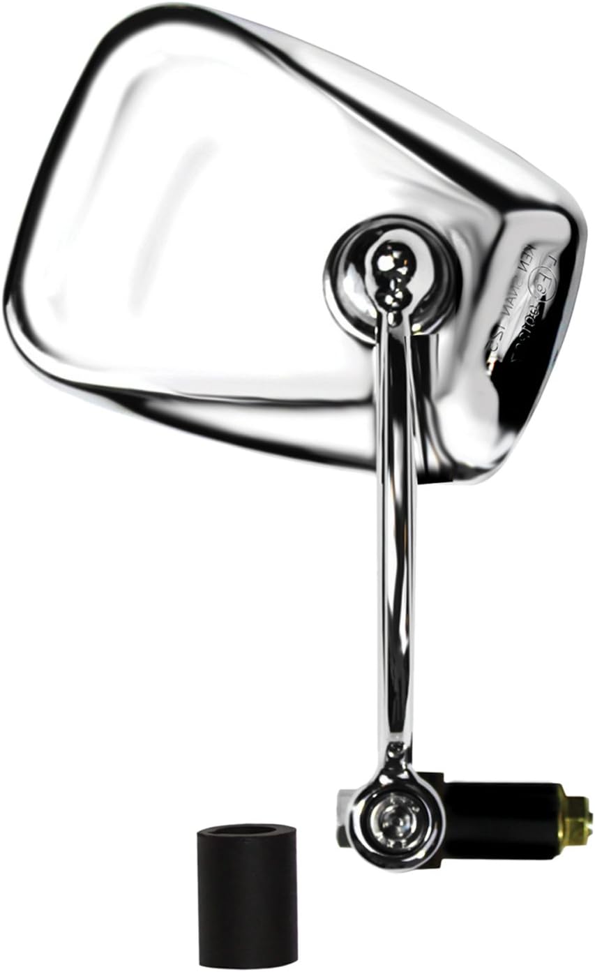 95100 Triple Nickel Chrome Finish Bar-End Motorcycle Mirror (RH/LH,EC Spec)