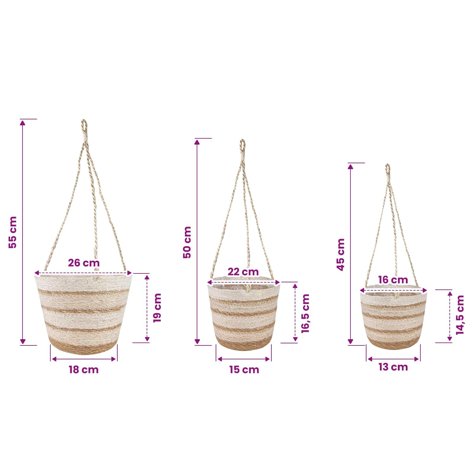 Pots à Plantes en Herbe de MerNaturelle 3 pcs | Cache-pots tressés élégants pour salon et terrasse, 3 tailles pour valoriser vos plantes et apporter une touche végétale.