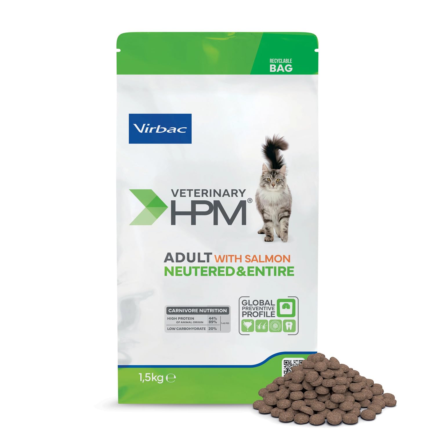 Veterinary HPM Adulte Saumon Neutered & Entire Cat 1,​5 kg
