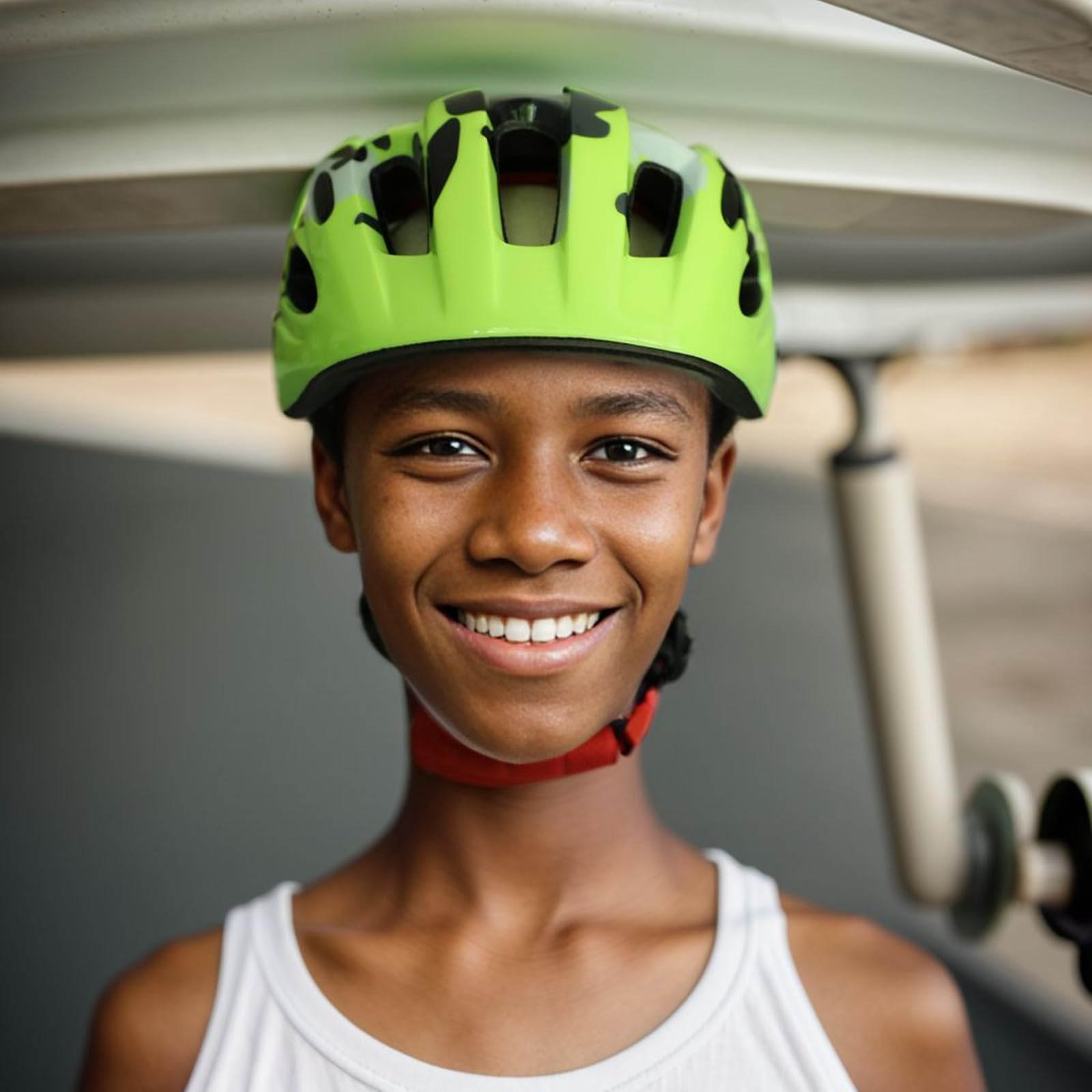 ANUFER Fahrradhelm für Kinder 7-15 Jahre Alt Leicht Einstellbar Draussen Sport Schutz Helm SN602C022 Leuchtendes Grün Sport & Freizeit