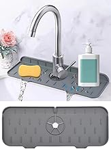 واقي رذاذ لحوض المطبخ، صينية امتصاص قطرات مقبض الصنبور مصنوعة من السيليكون، طبق حصيرة صنبور، حامل إسفنجة صابون للحوض، أدوات وواقيات، حصيرة تجفيف لترابيزة المطبخ والحمام من AAESG، مقاس 35.5 سم