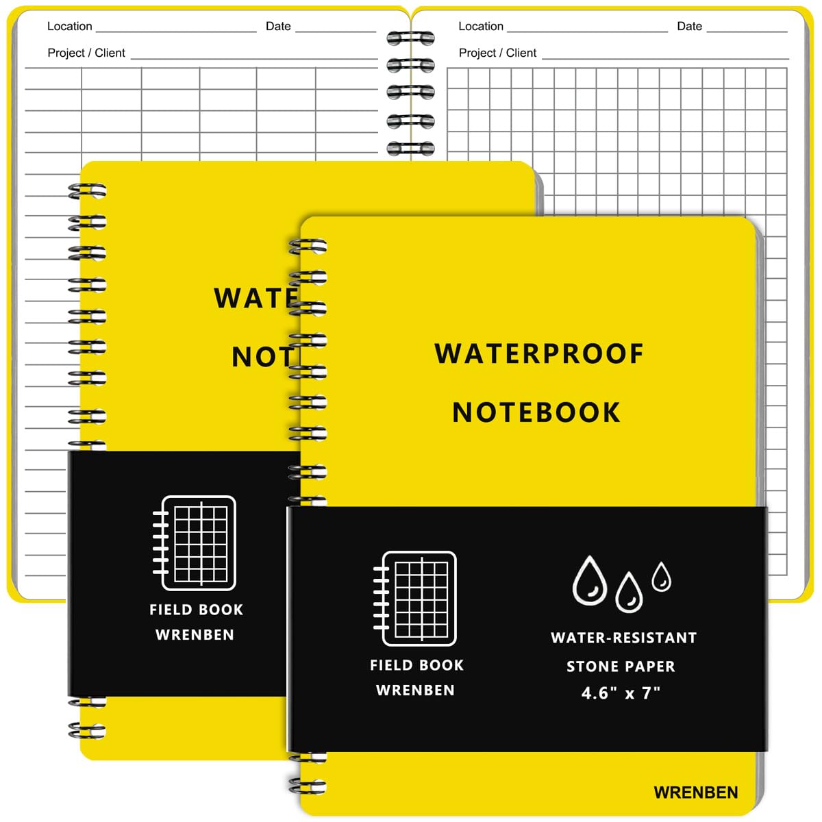 Cahier à spirales jaune pour organiser vos projets de bureau
