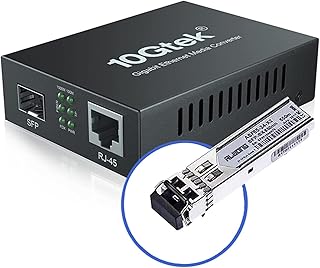 Gigabit Ethernet Media Converter, Multi Mode Fiber to Ethernet Converter, LC Fiber Converter for 10/100/1000Base-Tx to 1000Base-SX with a SFP SX Transceiver (1000Base-SX), LC Fiber Slot, 550m, 850nm