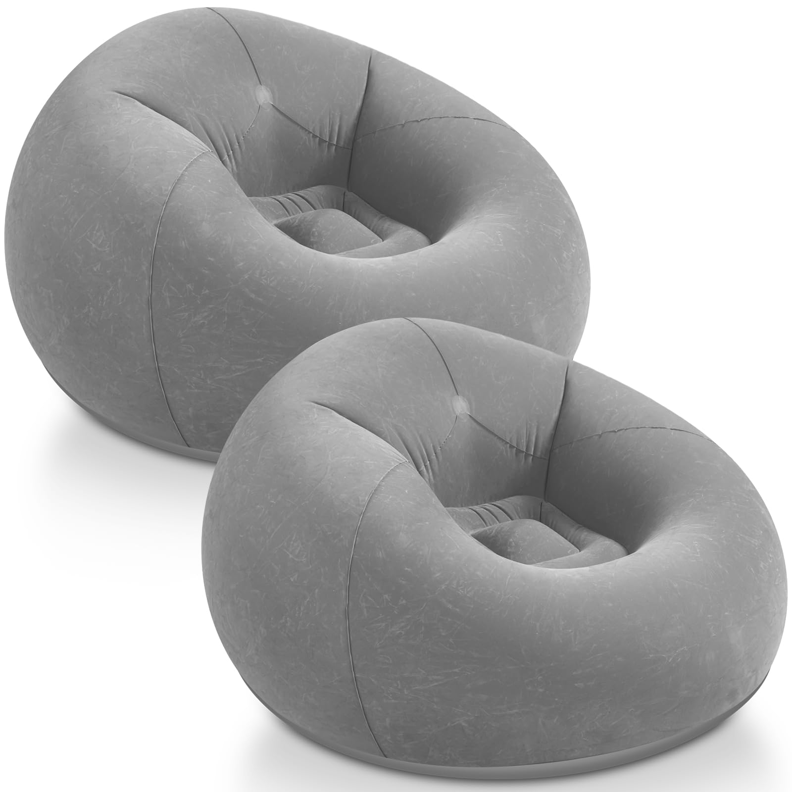 Realspring Inflatable Bean Bag Chairs,Dark Gray,2 Pcs