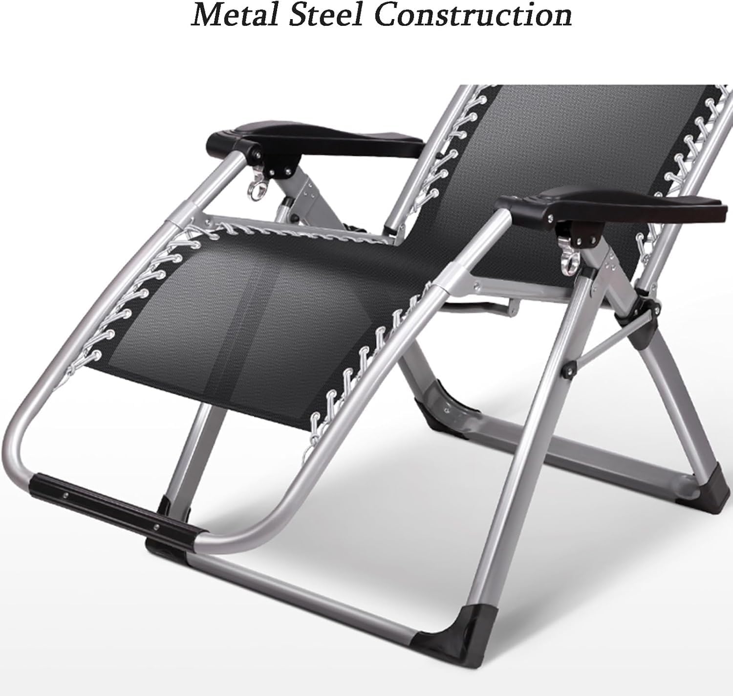 Multi-Position Adjustable Reclining Chair, Folding Lounge Relaxer Recliner with Removable Head Pillow(Blue)