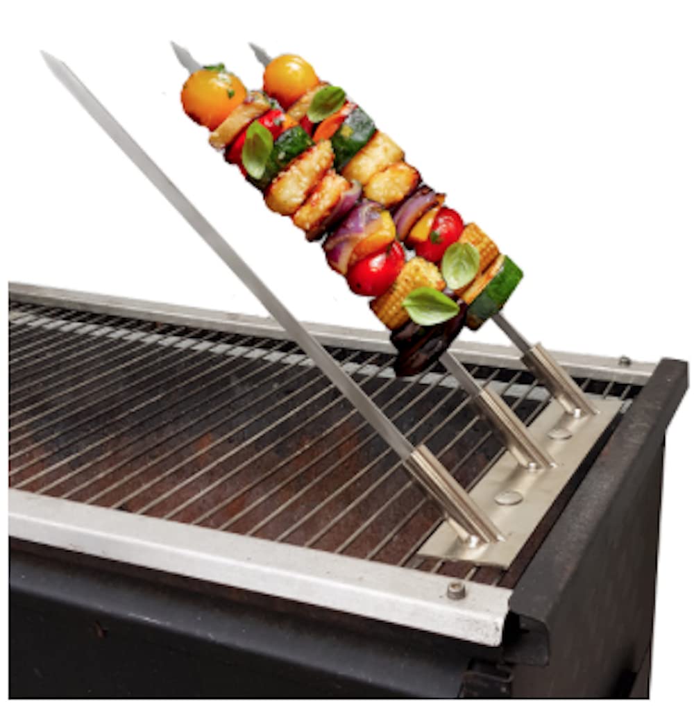 Serafin Verstellbarer Grillaufsatz aus Edelstahl – robuste Grillhilfe für Grillrost & Feuerschale, Zubehör optional