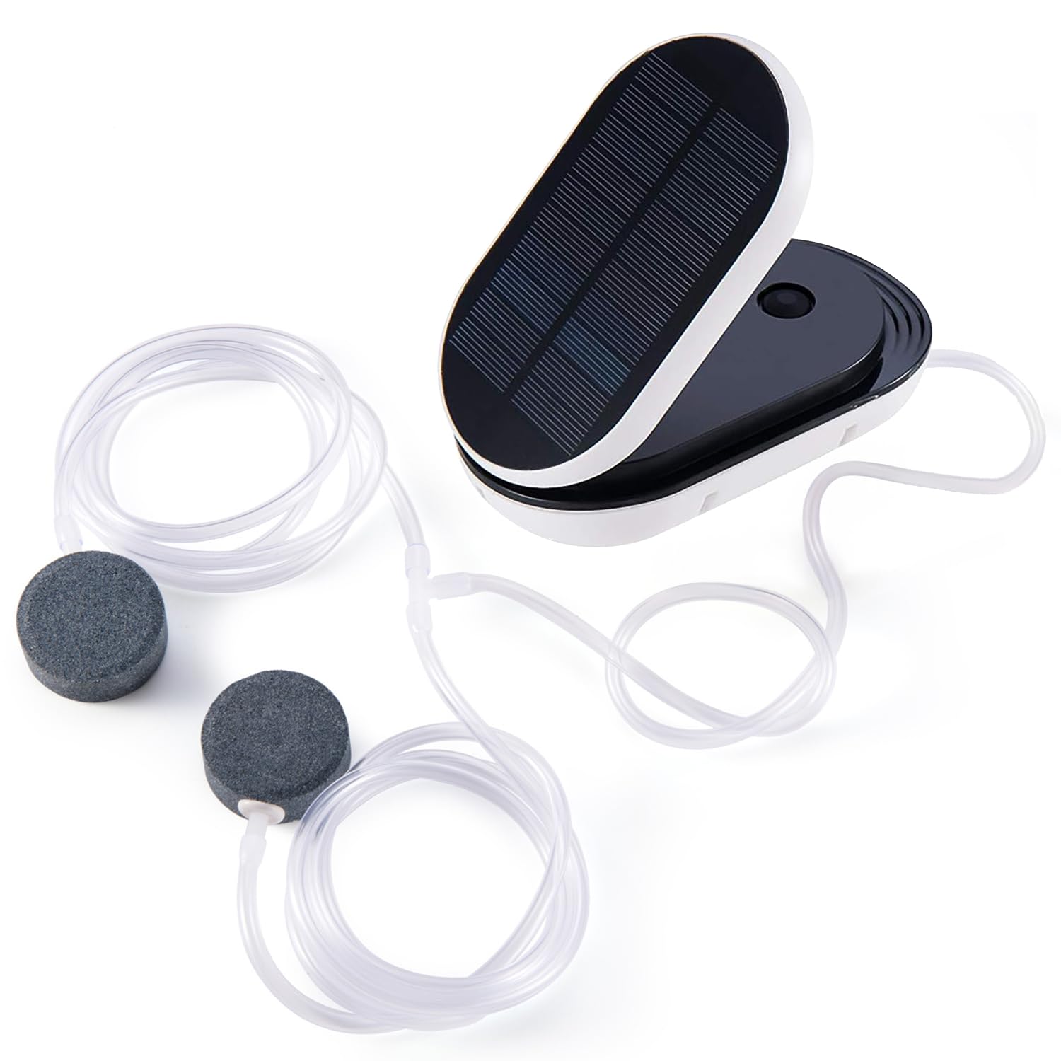 Bomba de estanque solar con batería, aireador de estanque, bomba de oxígeno para estanque solar con 3 modos de trabajo y 2 piedras de aire, bomba de oxígeno para acuario, para pesca, hidropónico