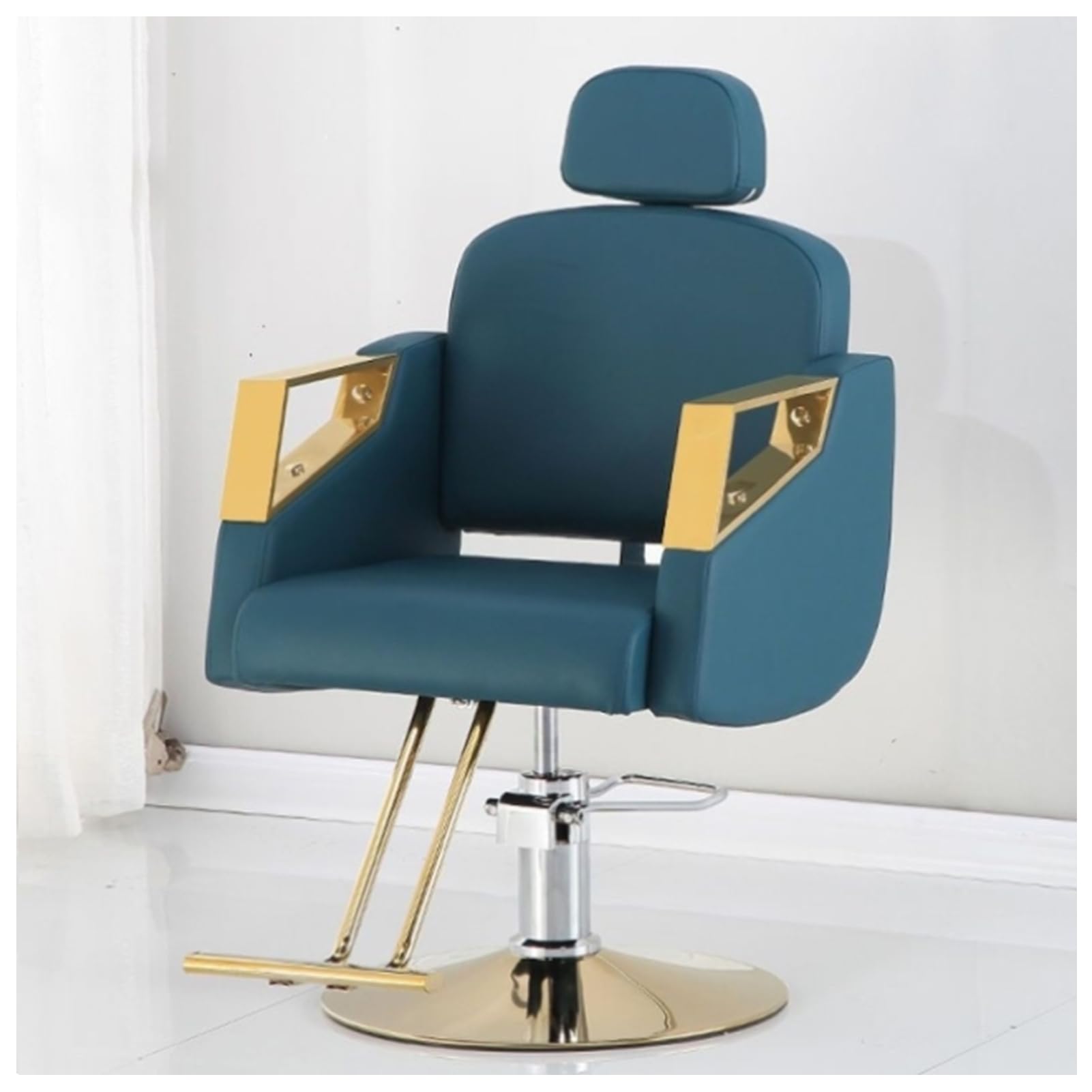 OZBMA Reclining Salon Chair for Hair Stylists ty Hydraulic Barber 360° Swivel Dark Blue Comfortable Hairdresser Professional Use