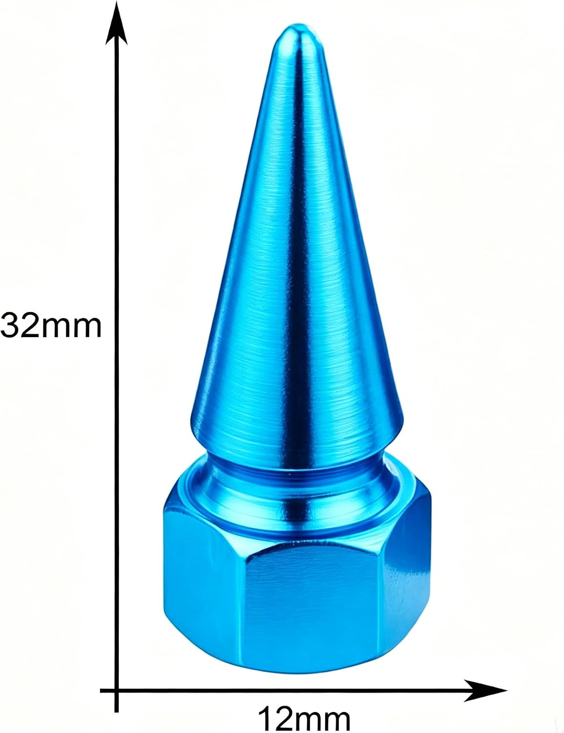 Lunsom Spike Valve Caps Tire Air Stem Rim Cap Cover Aluminum Accessories Fit Most Vehicle Truck Motorcycles Bikes (4PCS Light Blue) image 4