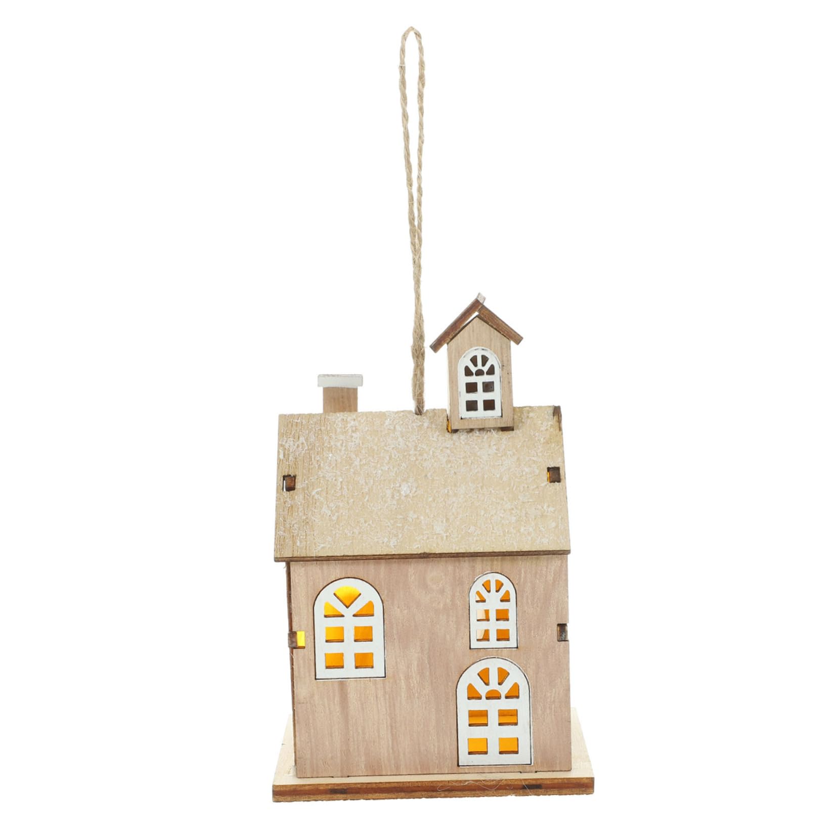 Ornement d'arbre de Noël LED en bois lumineux pour decoration festive maison