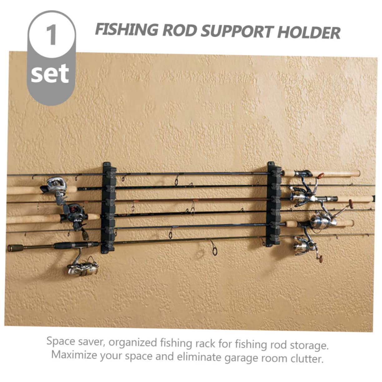 Mipcase Fishing Rod Mount Fish Rod Holders for Garage Organized Storage Bracket Interlocking Design
