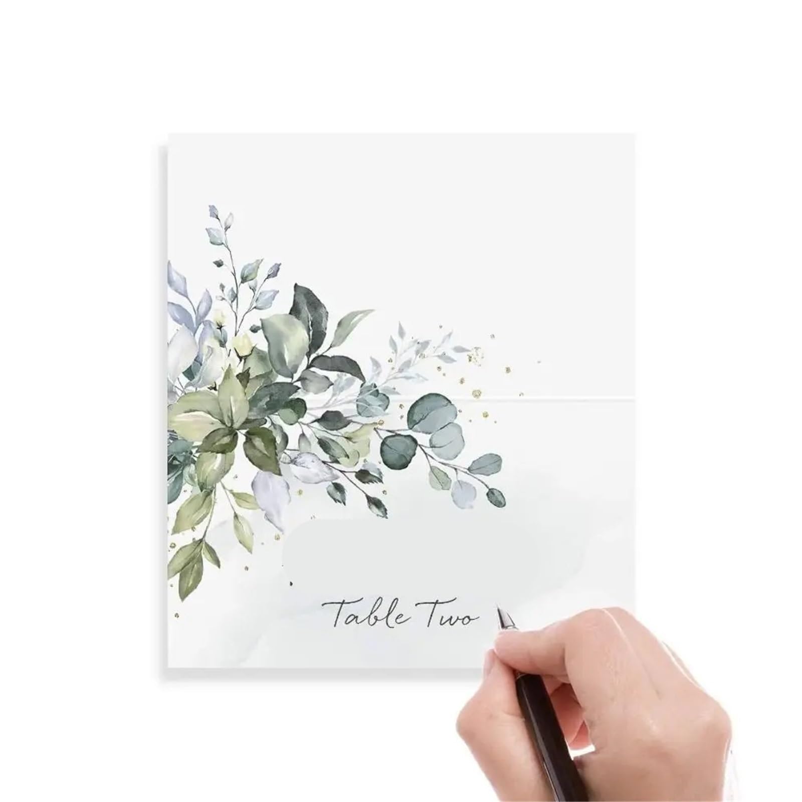 Tischkarten, 100 Stück leere grüne Blattpapier-Tischkarten for Hochzeit, Tischdekoration, Sitzgelegenheiten, Geschenk(Color 2)