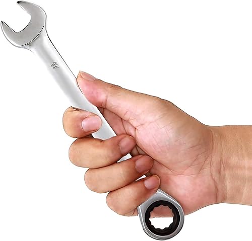 Miniatura 1 de KINJOEK 1 llave de trinquete de 12 PT de 0.669 in, juego de llaves de trinquete métricas con movimiento de 5 y 72 dientes para proyectos con espacio