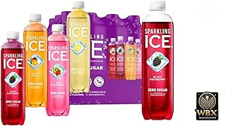 Sparkling Water Variety Pack, Flavored Water, Zero Sugar, with Vitamins and Antioxidants, 17 fl oz, 12 count (Black Raspberry, Classic Lemonade, Orange Mango, Kiwi Strawberry)