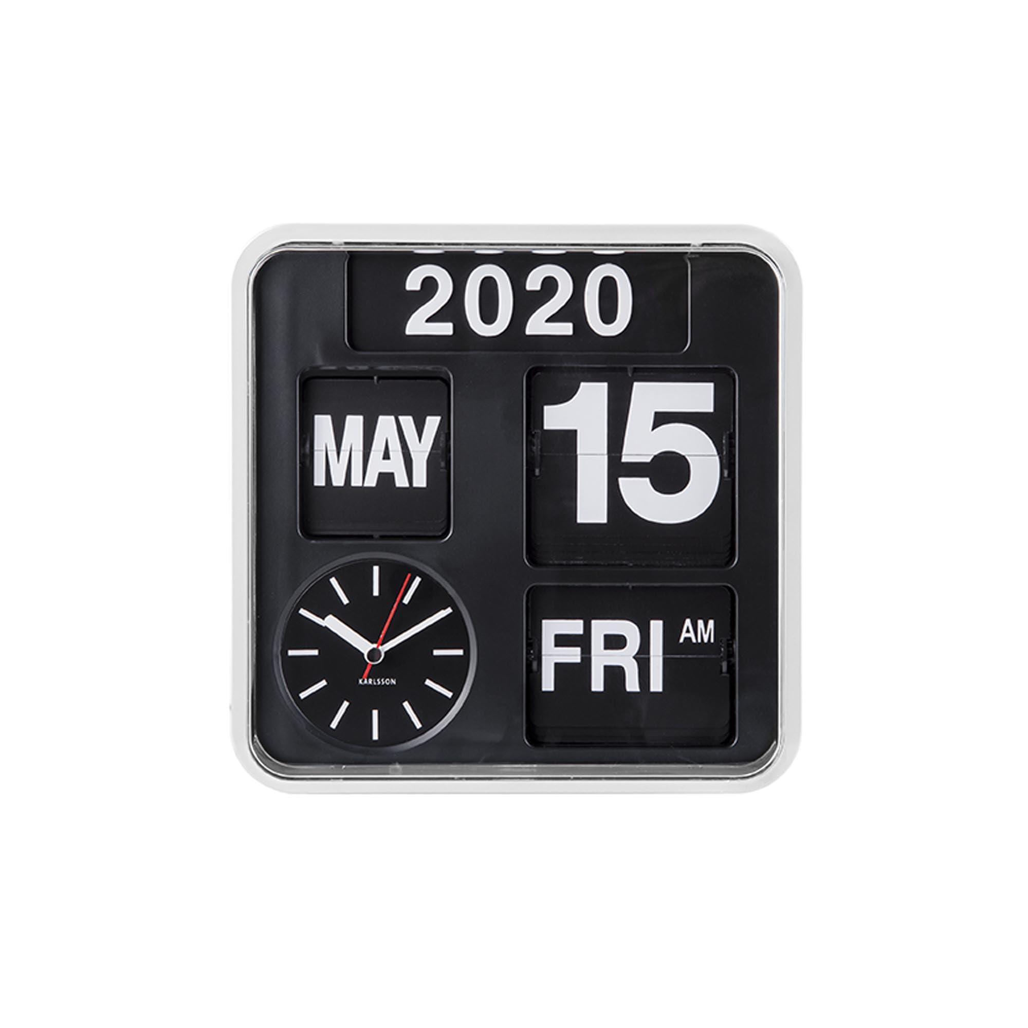 Karlsson Miniature Retro Flip, Orologio da Parete, Bianco (White)