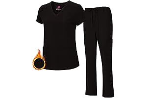 Women's Breathable Cool Stretch Fabric Scrub Top and Cargo Pants Set