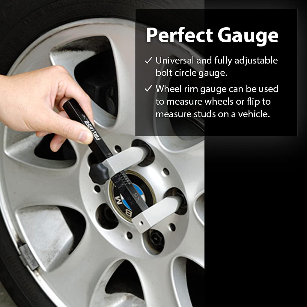 FIRSTINFO Wheel/Stud Bolt Circle Wheel Lug Pattern Gauge with Slide Rule PCD Ruler 3.4.5.6 Lug