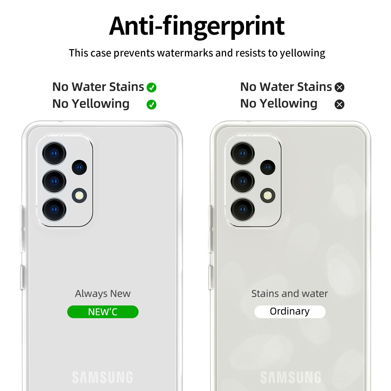 NEW'C Cover per Samsung Galaxy A52 5G A52s 5G Ultra Trasparente Silicone Gel TPU Morbido e 2 × Vetro Temperato per Samsung Galaxy A52 5G A52s 5G Pellicola Protettiva Schermo - Vista 6