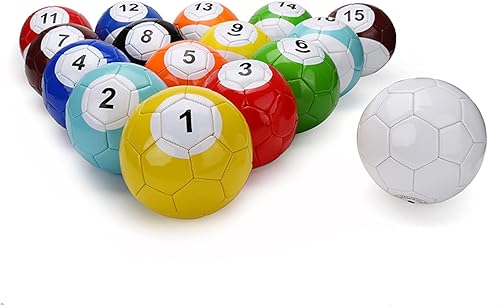 Miniatura 8 de Juego de 16 pelotas inflables de billar de cuero para billar, juego deportivo para adultos para habitaciones de patio trasero, interiores y