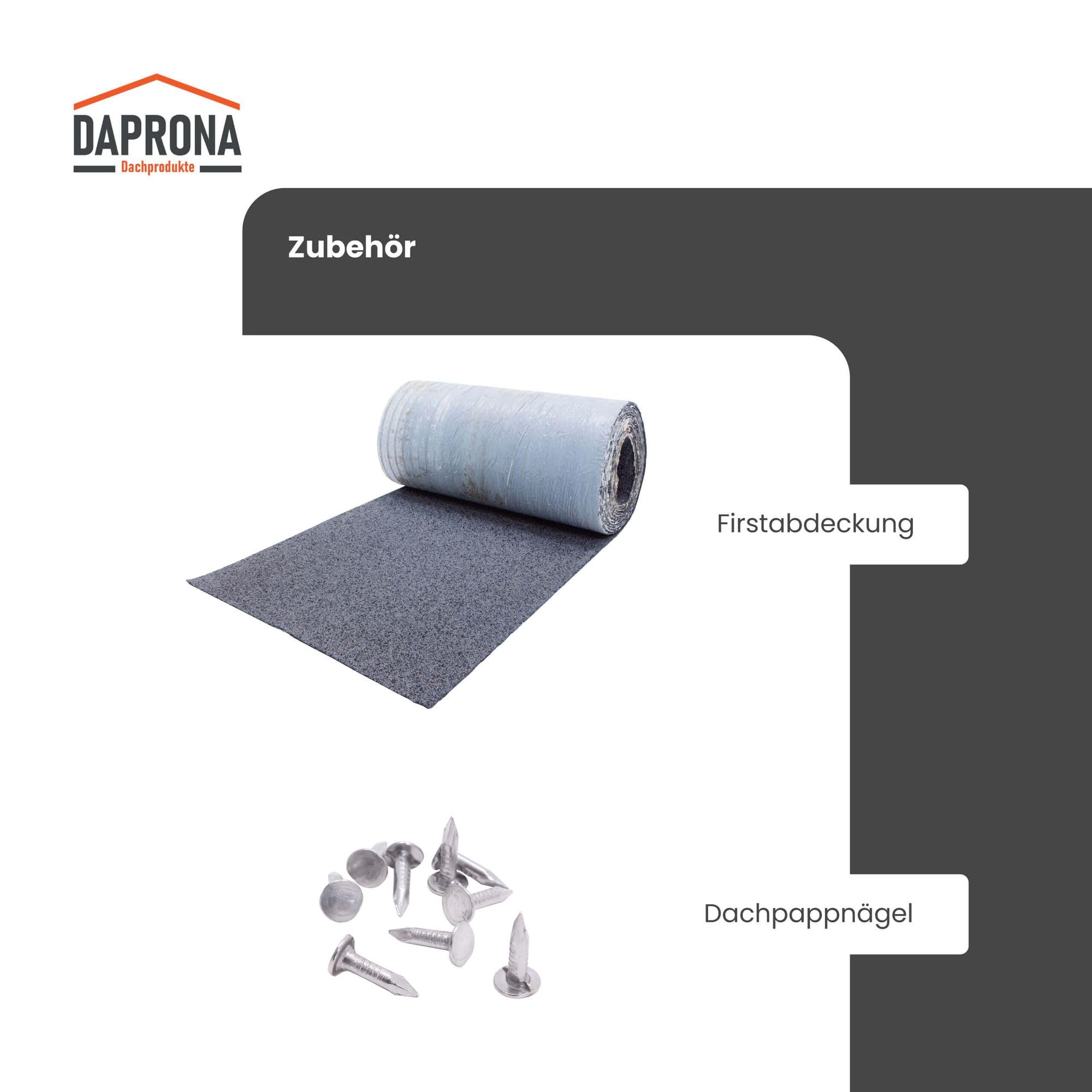 20x Bitumen Dachschindeln Biberschwanz Grau 1 m x 32 cm - 2,6 m² selbstklebend mit Glasvlieseinlage - wetterfest & UV-beständig für Gartenhaus, Carport, Garage, Pavillon
