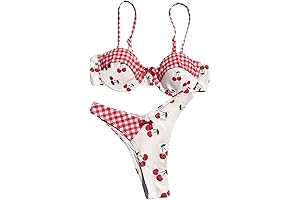 Women's Y2K Checkered Bow Bikini Set
